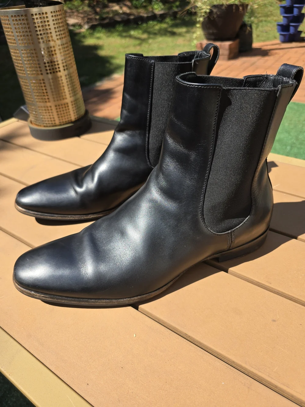 Wolf & Shepherd Black Leather Chelsea Blitz Boots Size 10.5